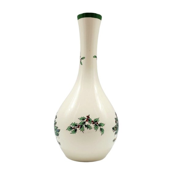 SPODE Christmas Tree Onion Neck Bud Vase 7½ Inches Tall Made in England - Picture 2 of 8